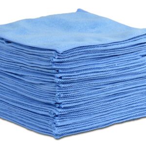16" x 16" All Purpose Microfiber Towels - 50 Pack - Reusable (Blue)