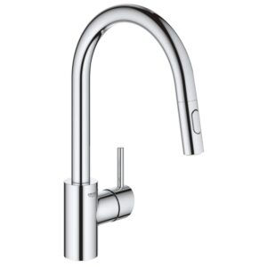 GROHE 3134910E Concetto Single-Handle Kitchen Faucet, Starlight Chrome