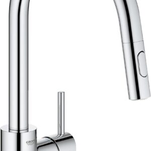 GROHE 32665003 Concetto Single-Handle Kitchen Faucet, Starlight Chrome