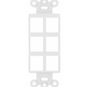 HUBBELL ISF6W Decorator Frame Plate, 6-PORT, White