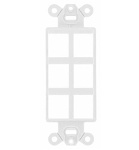 HUBBELL ISF6W Decorator Frame Plate, 6-PORT, White