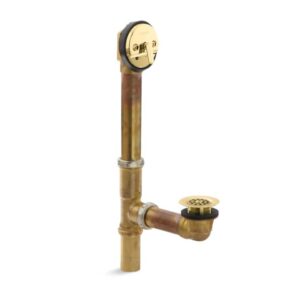 Kohler K-11677-CP Swiftflo Adjustable Drain, 20-Gauge Brass, for 18-1/2" to 20-1/2" Baths