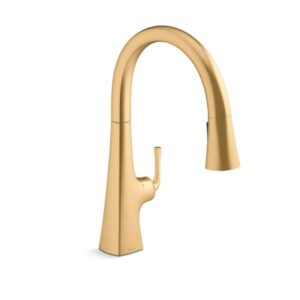 Kohler K-22068-2MB Graze Touchless Pull-Down Kitchen Faucet with Three-Function Sprayhead