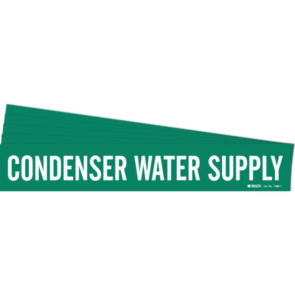 BRADY 7069-1-PK Pipe Marker, Condenser Water Supply, 2.5 - 7.875"
