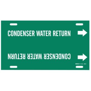Brady 4040-H Pipe Marker, Condenser Water Return, 10 to 15 In
