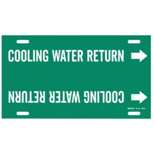 Brady 4043-H Pipe Marker, Cooling Water Return, 10 to 15 In