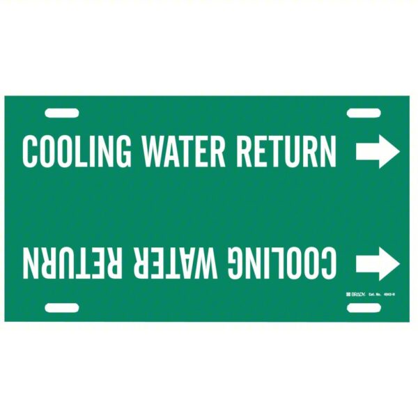 Brady 4043-H Pipe Marker, Cooling Water Return, 10 to 15 In