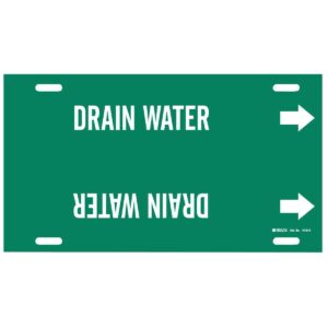 Brady 4176-H Pipe Marker, Drain Water, 10 to 15 In