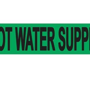 StickerTalk MB-80-752 Pipe Marker Hot Water Supply Vinyl Sticker, 8 inches by 2 inches