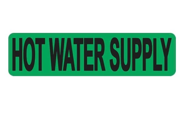StickerTalk MB-80-752 Pipe Marker Hot Water Supply Vinyl Sticker, 8 inches by 2 inches