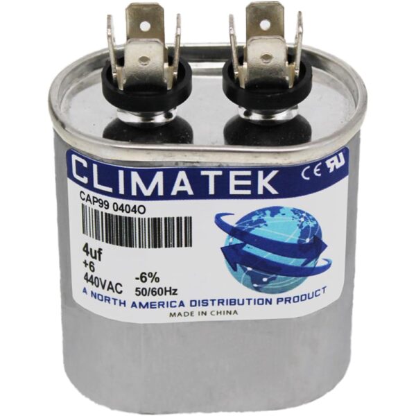 CLIMATEK VA2000/37-405 - ClimaTek Upgraded 4 uf MFD Oval 370/440 Volt Capacitor Fits Amrad
