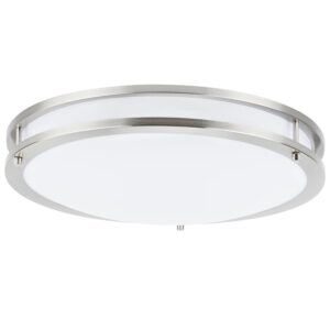 SUNLITE 87750-SU LFX/DCO/18"/26W/SCT/BN LED Double Band Fixture 18" 120-277V 30K/40K/50K Dimmable Brushed Nickel