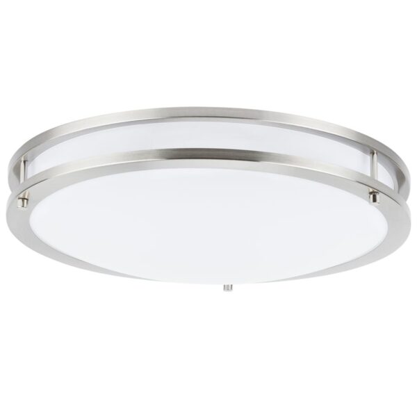 SUNLITE 87750-SU LFX/DCO/18"/26W/SCT/BN LED Double Band Fixture 18" 120-277V 30K/40K/50K Dimmable Brushed Nickel