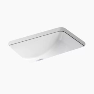 KOHLER 2214-0 Ladena Rectangular Undermount Bathroom Sink with Curved Bottom