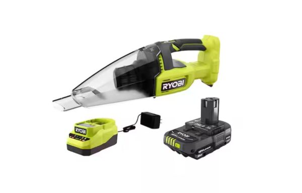 RYOBI PCL705K ONE+ 18V Cordless Multi-Surface Handheld Vacuum Kit with 2.0 Ah Battery and Charger