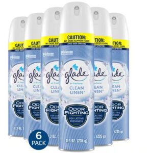 GLADE Air Freshener Room Spray, Clean Linen, 8.3 oz, 6 Count