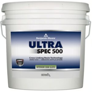 BENJAMIN MOORE T54601-005 Ultra Spec 500 Semi-Gloss White Interior Paint 5 GAL