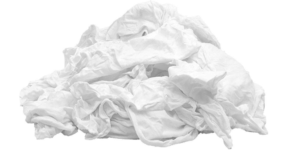 WHITE WTS25 T-SHIRT RAG W5 LIGHTWEIGHT 25LB/CS