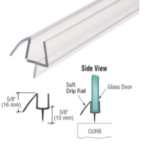 CRL P938WS36 Clear Co-Extruded 36" Bottom Wipe with Soft Drip Rail for 3/8" Glass