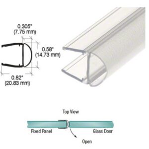 CRL PCR10 Translucent Vinyl Bulb Seal for 3/8" Glass
