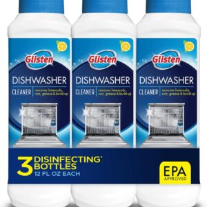 GLISTEN DM03N Dishwasher Cleaner, 12 Ounce Bottle, 3-Pack