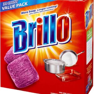 Brillo® Steel Wool Soap Pads Original Scent (Red), 30-Count Jumbo Pack
