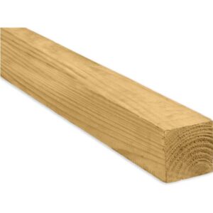 Wooden beam isolated on white background.