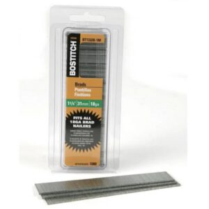 BOSTITCH BT1332B-1M 1-1/4 in. x 18-Gauge Steel, Coated, Brad Head, Smooth Shank Brown Nails (1000ct)