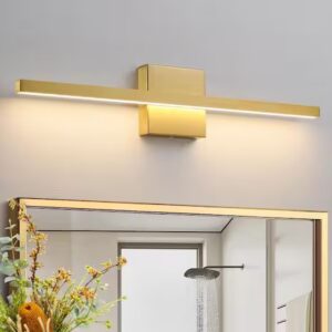 KAISITE 8081WL-24GD 24 in. 1-Light Gold LED Vanity Light Bar Dimmable Wall Sconce Modern Bathroom Light Fixture with 3500K Warm Light