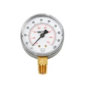 WEISS TL25-300-4L Pressure Gauge, 0-300 PSI & KPA, 1/4'' LOWER